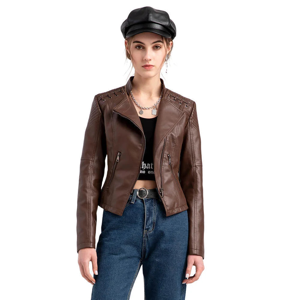 Autumn Chic: Luxurious Lamb Leather Jacket