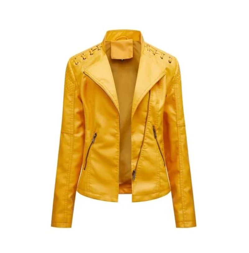 Autumn Chic: Luxurious Lamb Leather Jacket
