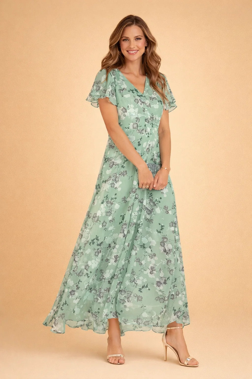 Lilia | Stylowa Midi Sukienka w Kwiaty dla Eleganckich Kobiet