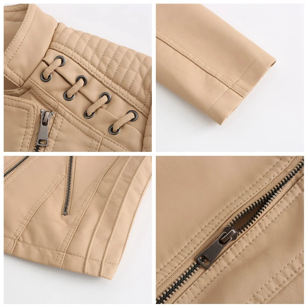 Autumn Chic: Luxurious Lamb Leather Jacket