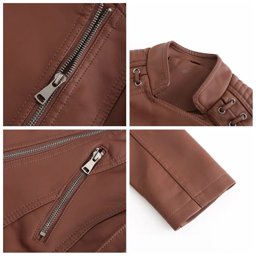 Autumn Chic: Luxurious Lamb Leather Jacket