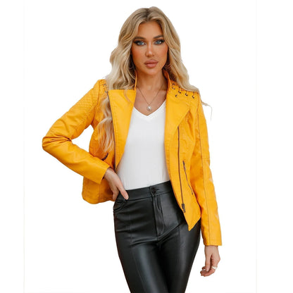 Autumn Chic: Luxurious Lamb Leather Jacket