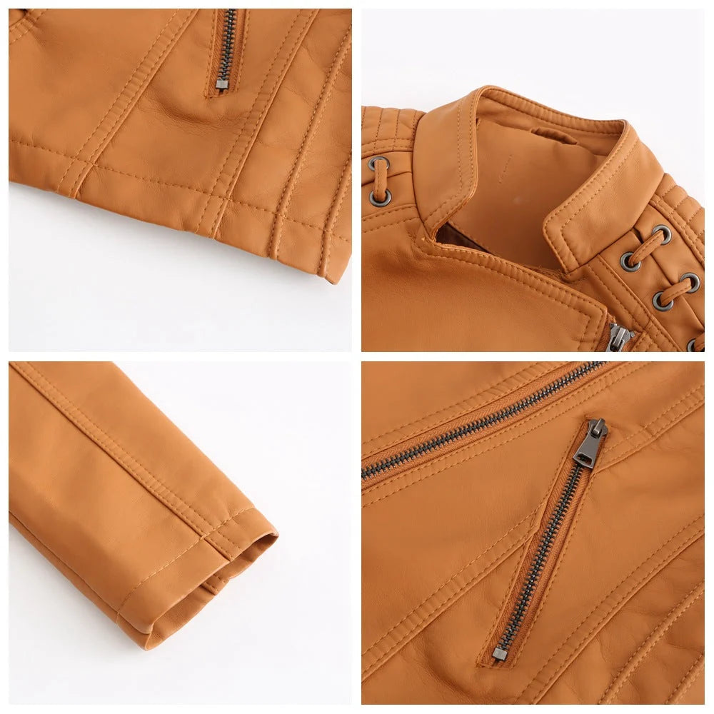 Autumn Chic: Luxurious Lamb Leather Jacket