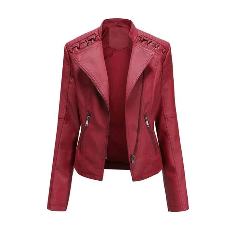 Autumn Chic: Luxurious Lamb Leather Jacket