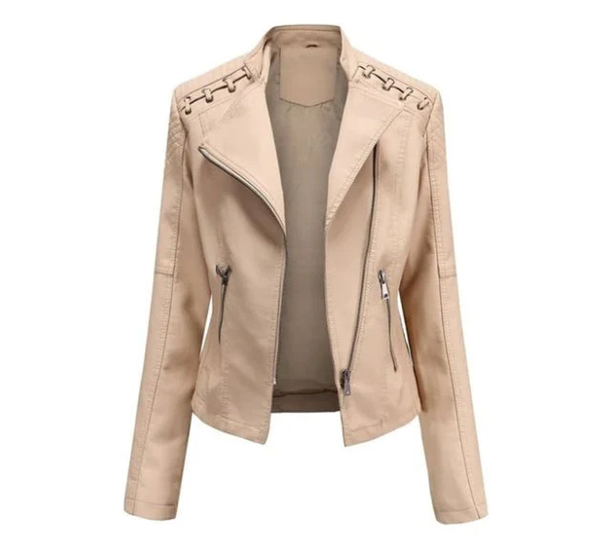Autumn Chic: Luxurious Lamb Leather Jacket