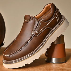 Slip-On Loafers with Contrast Topstitching